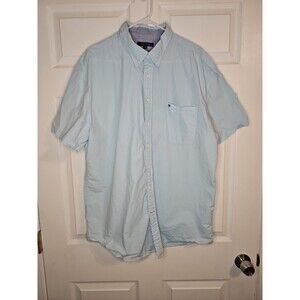 Tommy Hilfiger Shirt Mens XXL 2XL Blue Maxwell Classic Fit Short Sleeve